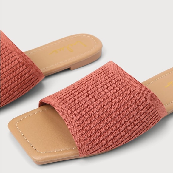 Lulu’s Ribbed Knit Square Toe Slide Sandals Size 11 Woman - Picture 3 of 7